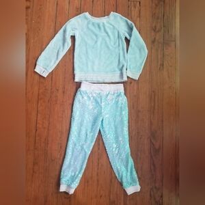 Aqua flip sequin warm pajamas